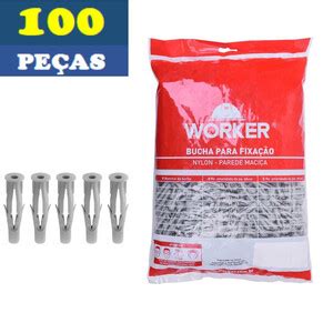 Bucha 8 Nylon Fu Oca Tijolo Furado Worker Pct 100 Peças Leroy Merlin