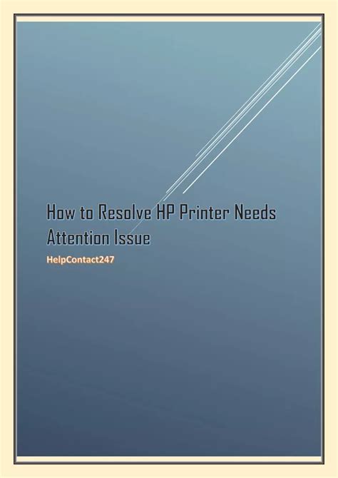 PPT How To Resolve HP Printer Needs Attention Issue PowerPoint