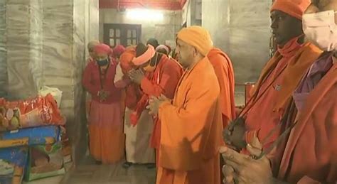 Gorakhpur Cm Yogi Adityanath Offers Prayers At Gorakhnath Temple On