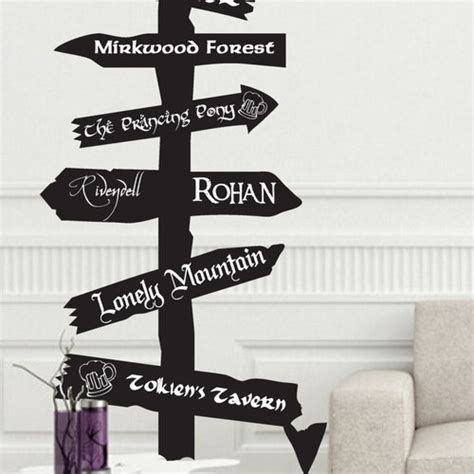 Fandom City Inspired Road Sign Vinyl Wall Decal Fantasy Geek Etsy