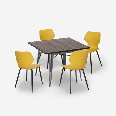 Ahd Amazing Home Design Ensemble Table Carr E X Cm Chaises Tolix