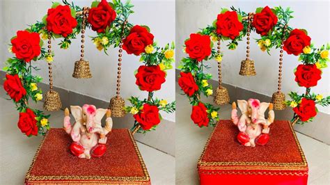 Ganpati Decoration Idea At Home Ganpati Makhar Making Idea Makhar