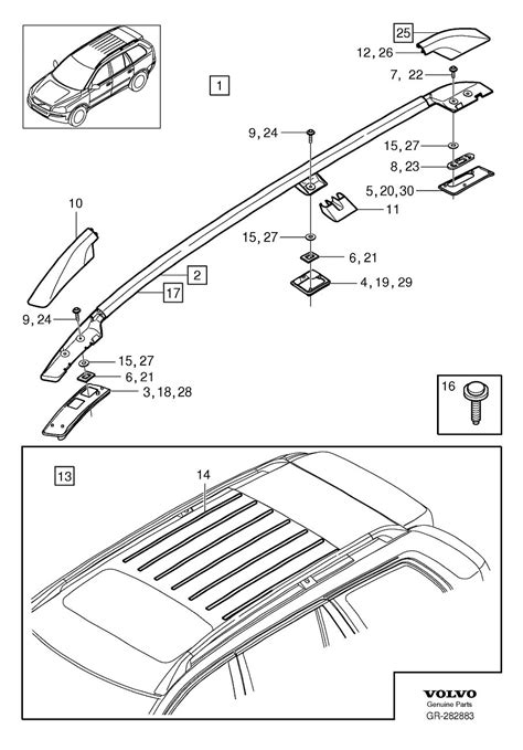 Volvo XC90 Roof rack. Rails - 9487312 | Volvo Parts Webstore, Oak Park IL