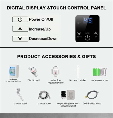 Dqqi Water Heater Instant Water Heater Shower For Set Bathroom Shower Heater Inverter W Hot