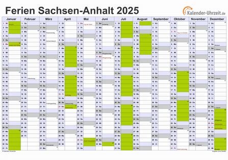 Ferien Sachsen Anhalt Ferienkalender Zum Ausdrucken