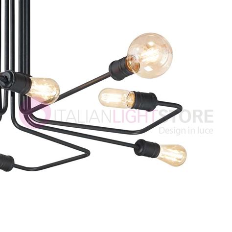 Ideal Lux Triumph Sp Modern Chandelier In Black Metal Or Brass