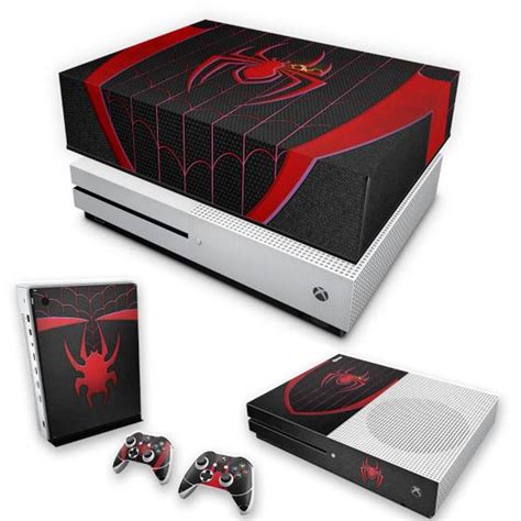 Capa Anti Poeira e Skin Compatível Xbox One S Slim Spider Man Miles