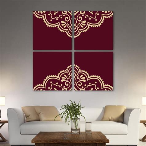 Ownta Arabian Style Arabesque Pattern 1 Pattern 4pc Canvas Wall Art