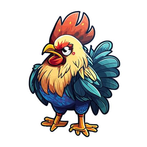 Premium Vector Cute Rooster Cartoon Style