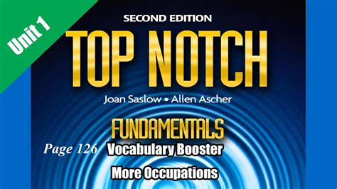 Top Notch Fundamentals Unit 1 Vocabulary Booster More Occupations Youtube