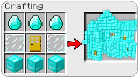 HOW TO CRAFT A DIAMOND HOUSE In MINECRAFT SECRET RECIPE YouTube