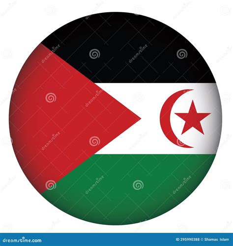 Sahrawi Arab Democratic Republic Flag Round Shape Vector Stock Vector