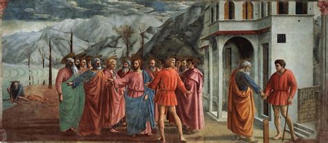 Masaccio Le Tribut De Saint Pierre V 1427 Chapelle Brancacci Santa