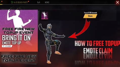 Free Fire New Bring It On Emote Topup Event How To Get Free Topup