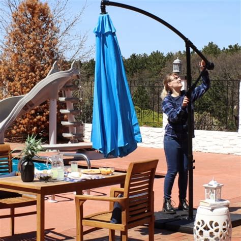 Sunnydaze 95 Ft Cantilever Offset Patio Umbrella With Crank Azure 95 Fred Meyer