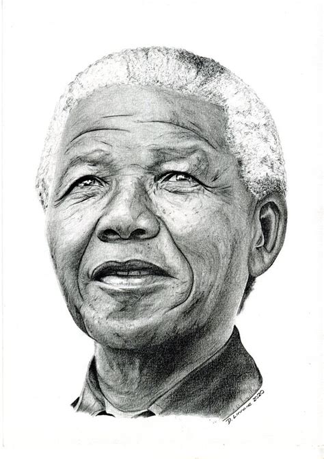 Nelson Mandela By Damien Linnane Sketches Portrait Drawing Portrait