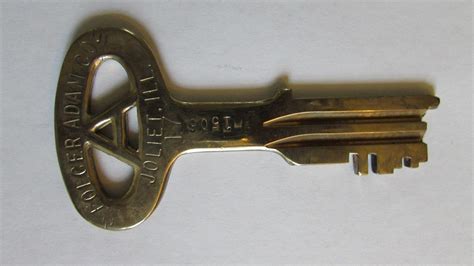 Folger Adam Co Brass Jail Prison Key Joliet Illinois 1928060553