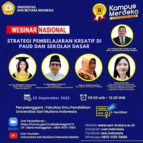 Webinar Nasional Strategi Pembelajaran Kreatif Di Paud Dan Sekolah