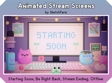 Animated Twitch Overlay Stream Screen Retro Pixel Art Desk Etsy