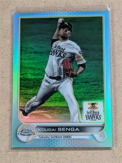 【目立った傷や汚れなし】千賀滉大【2022年npb Topps Chrome ベースボールカード】クローム 福岡 ベースカード 166 リ