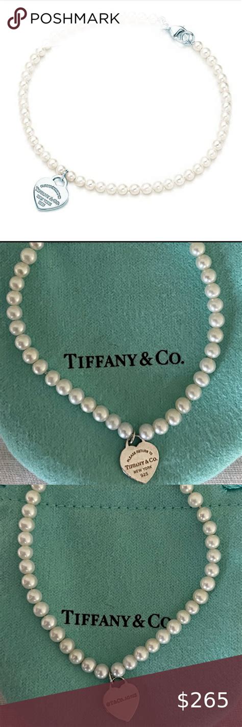 Tiffany And Co Mini Bead Pearl Heart Tag Bracelet Tiffany And Co Pearls Freshwater Cultured Pearls