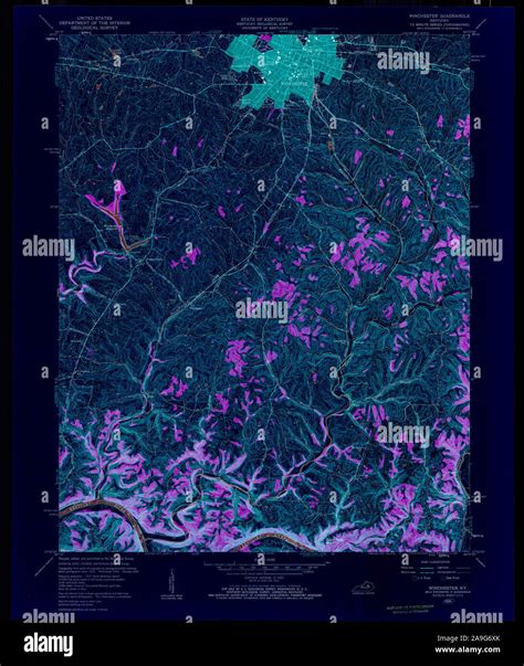 USGS TOPO Map Kentucky KY Winchester 710038 1959 24000 Inverted Stock ...