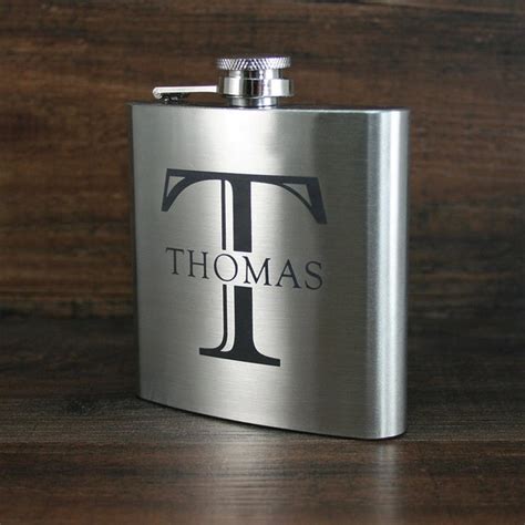 Items Similar To Monogrammed Groomsmen Flask Custom Groomsmen T