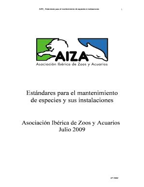 Fillable Online Aiza Org Est Ndares Para El Mantenimiento De Especies Y