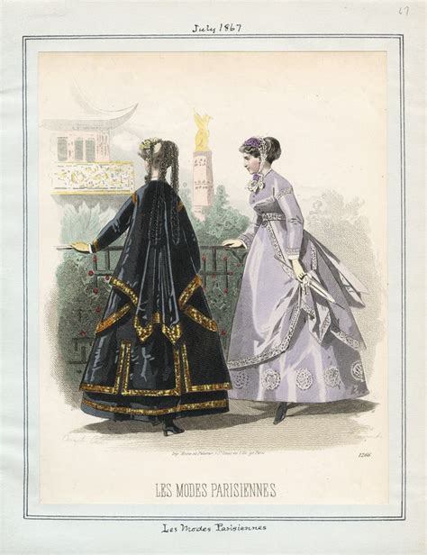 Les Modes Parisiennes July 1867 LAPL Fashion Plates Fashion