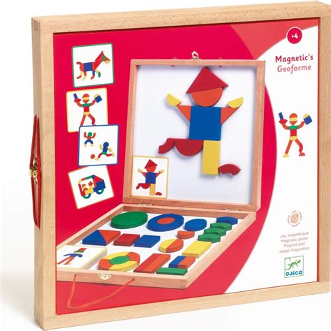 Magnétique Bois Coffret Geoformes Jeu de société Djeco