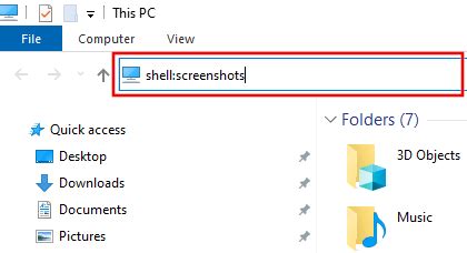 How to locate the screenshots folder in Windows 10 and 11