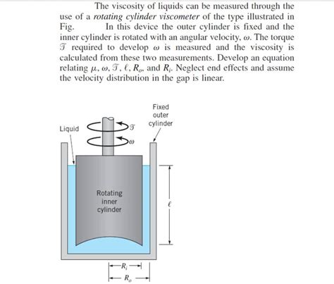 Solved The Viscosity Of Liquids Can Be Measured Through The Use Of