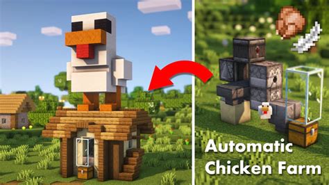 Minecraft How To Build An Automatic Chicken Farm Tutorial Youtube