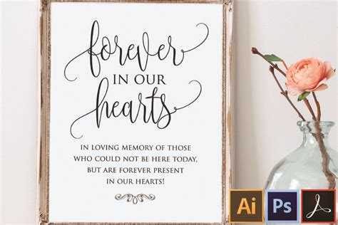 Forever In Our Hearts Sign In Loving Memory Sign Wedding