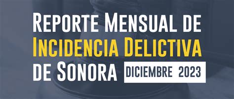 Reporte Mensual De Incidencia Delictiva De Sonora Diciembre