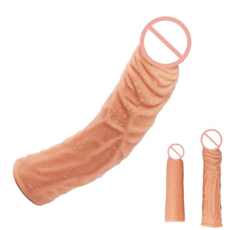 Soft Enlargement Reusable Condoms Dick Extender Dildo Enhancer Penis