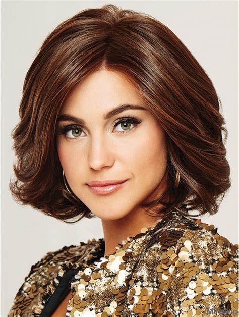 Monofilament Auburn 12 Inch Chin Length Layered High Top Wig