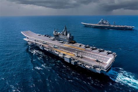 Indian Navy Aircraft Carriers Ins Vikramaditya And Ins Vikrant 2160x1440