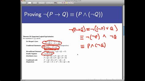 Logical Equivalence Without Truth Tables Screencast 2 2 4 Youtube