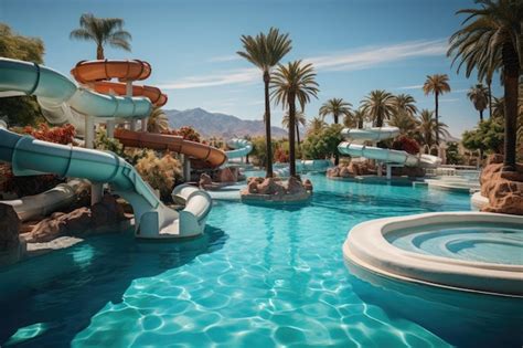 Premium Photo Fun Under The Sun In Eilat S Water Park Generative Ia