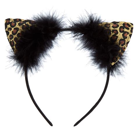 Leopard Glitter Cat Ears Headband | Claire's US