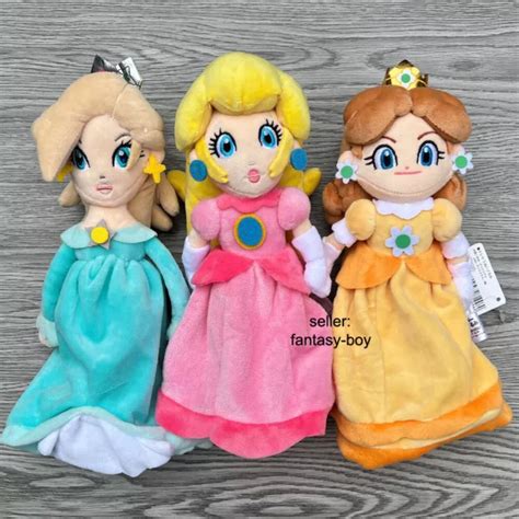 3pcs Princess Peach Rosalina Daisy Super Mario Bros Plush Stuffed Toy