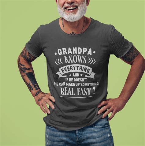 Funny Grandpa Shirt Grandpa Knows Everything Tee Grandfather Tshirt