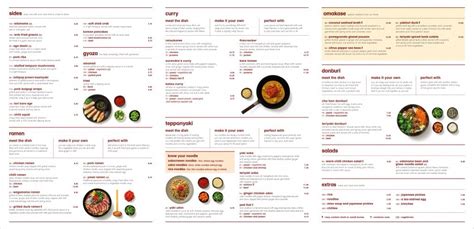 Wagamama Wagamama Menu Menu Design