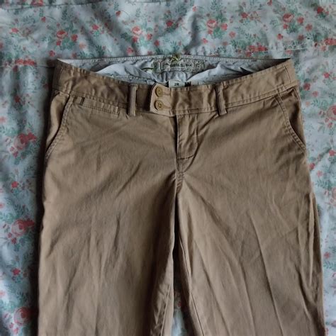 Y2k Abercrombie Fitch Flared Low Rise Khaki Pants Depop