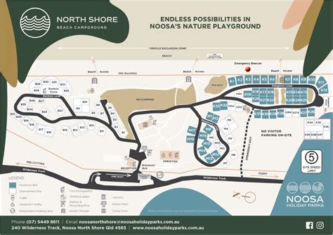 Park Map for Noosa North Shore Beach Campground - Noosa Holiday Parks