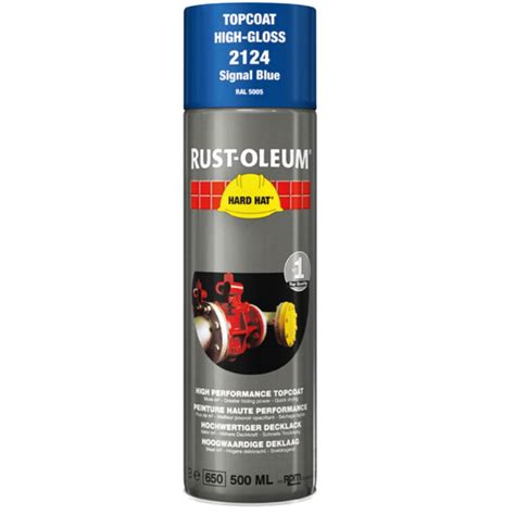 Rustoleum Hard Hat 2124 Signal Blue RAL5005 Topcoat 500ml Aerosol Spray