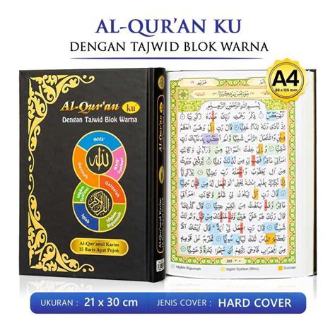 Jual Al Quran Terjemah Alquran Ku Tajwid Blok Warna A4 Alquran Angka 8