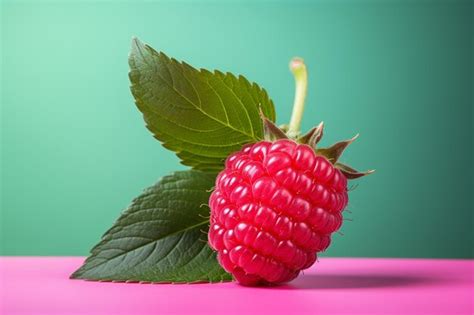 Premium Photo Raspberry On A Pink Background