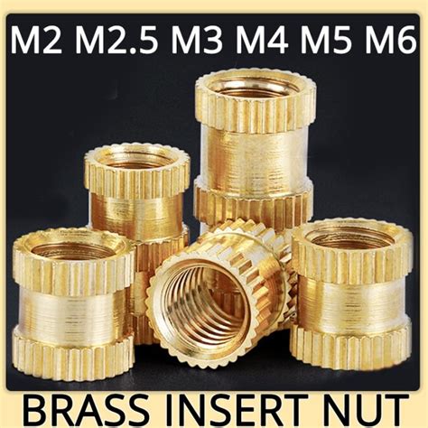 M2 M2 5 M3 M4 M5 M6 Brass Insert Nut Knurl Threaded Embedded Copper